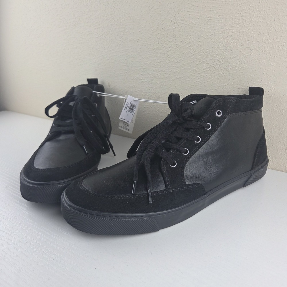 Old Navy Black Jack Faux Leather Laced High Top Sneakers Mens Size 11 NEW W/TAGS